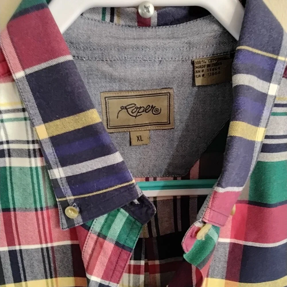 Colorful Roper Women's Plaid Button-Up Shirt Size XL EUC - Picture 3 of 4